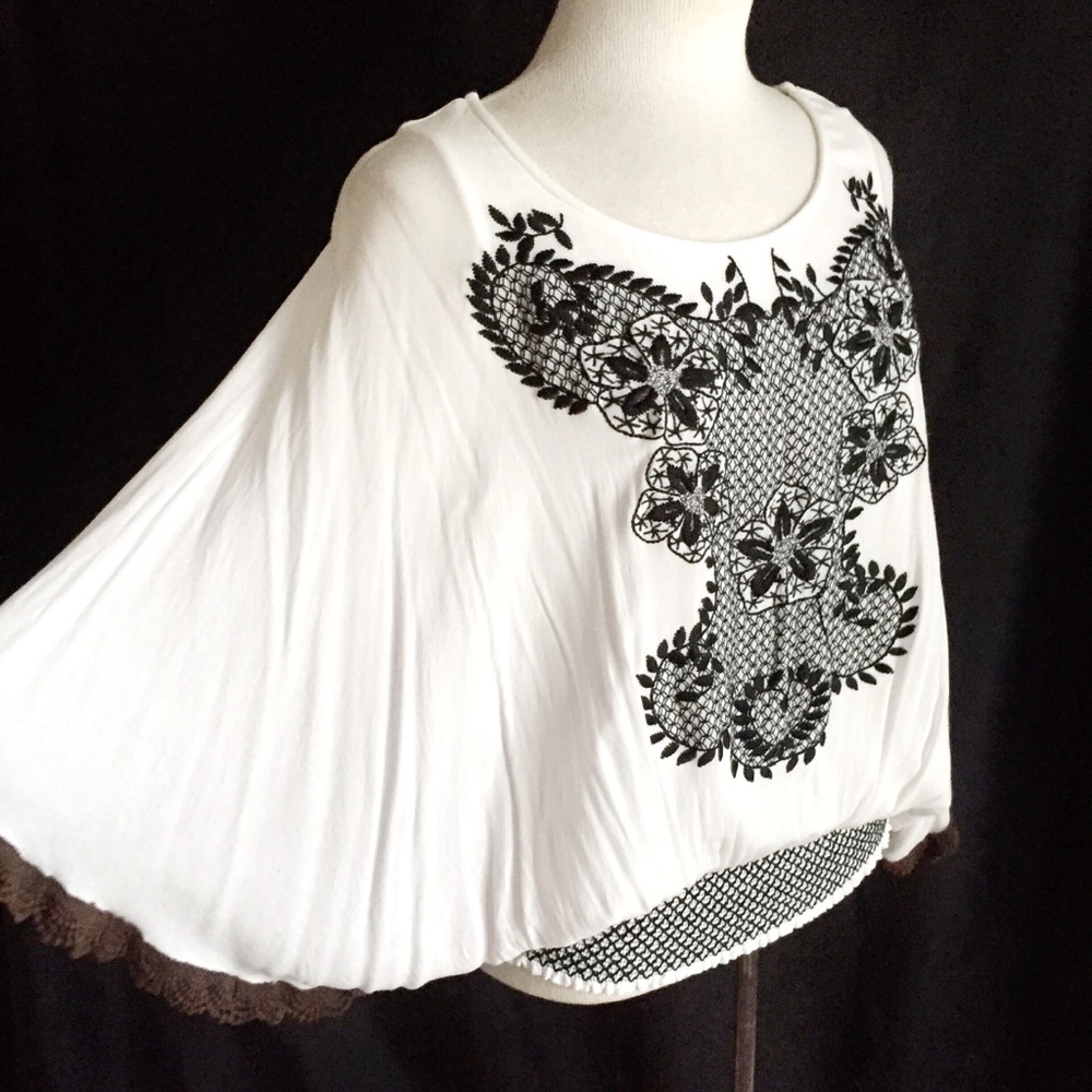 Democracy Embroidered Peasant Blouse
